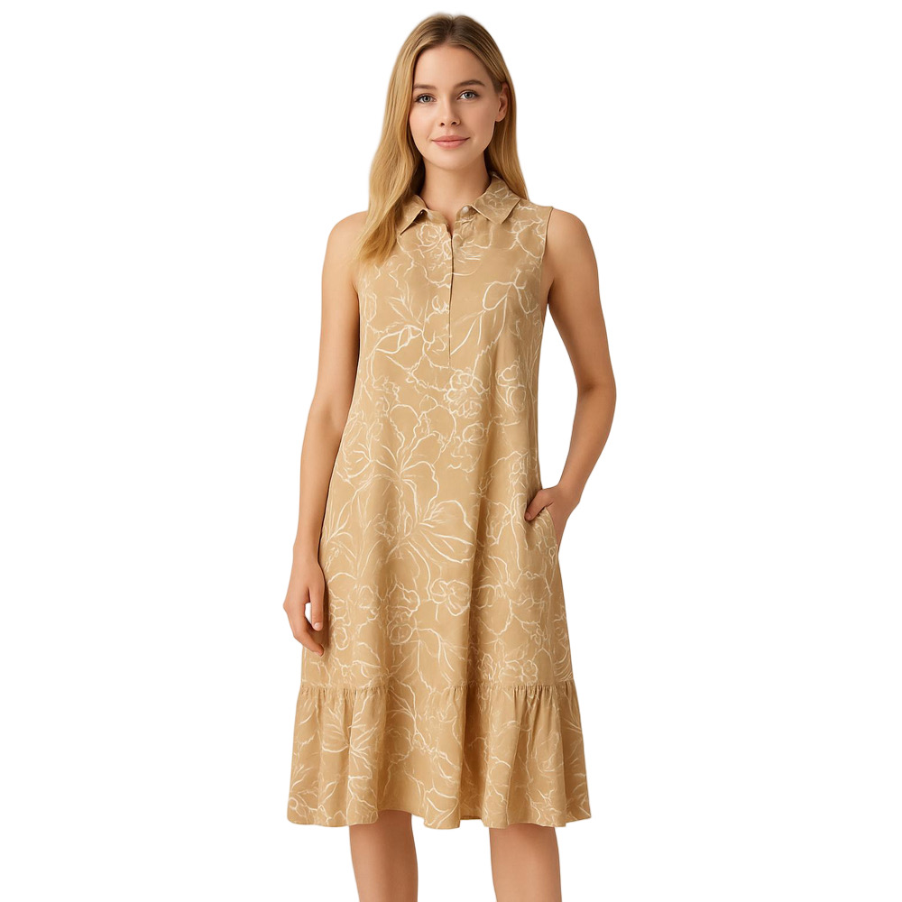 NEW PIETRO BRUNELLI Vittoria Floral Maternity Mini Dress – Neutral Beige – S